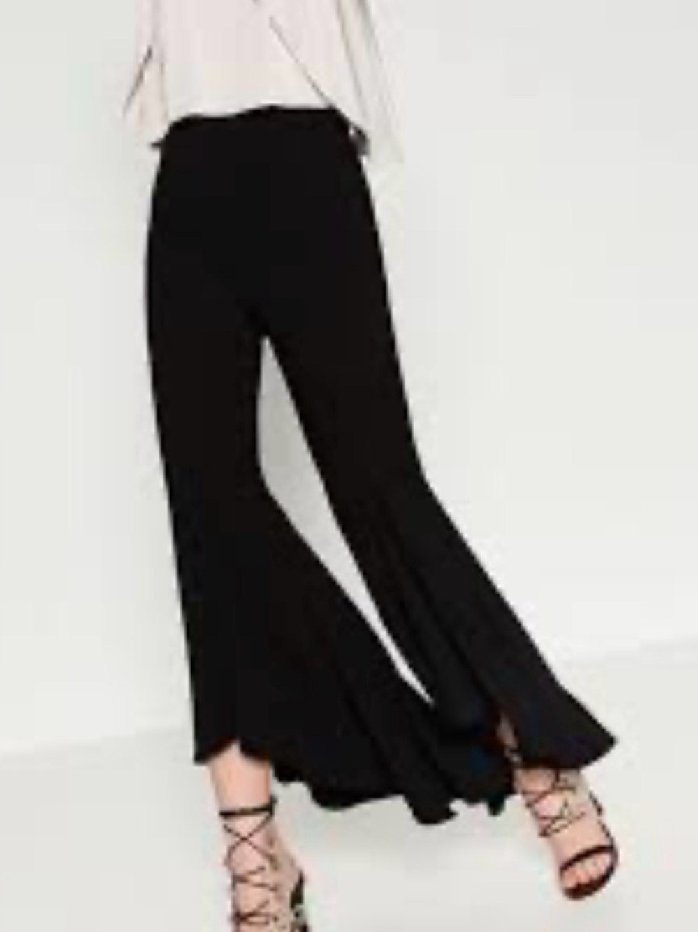 Zara Black Flared Boot-Cut Pants